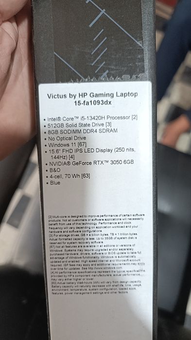Noutbuk Victus Gaming  I5 13400 RTX 3050 6GB