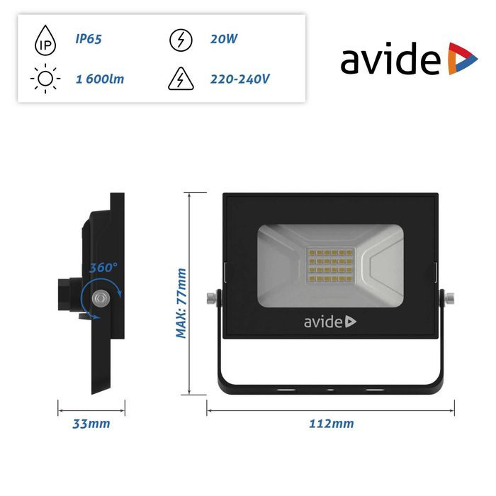 LED водоустойчив рефлекторен прожектор avide® 104 вата 4000 келвина