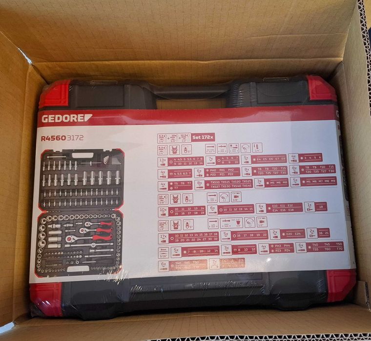 Gedore Red-комплект гедоре 172 части (1/2-1/4-3/8)