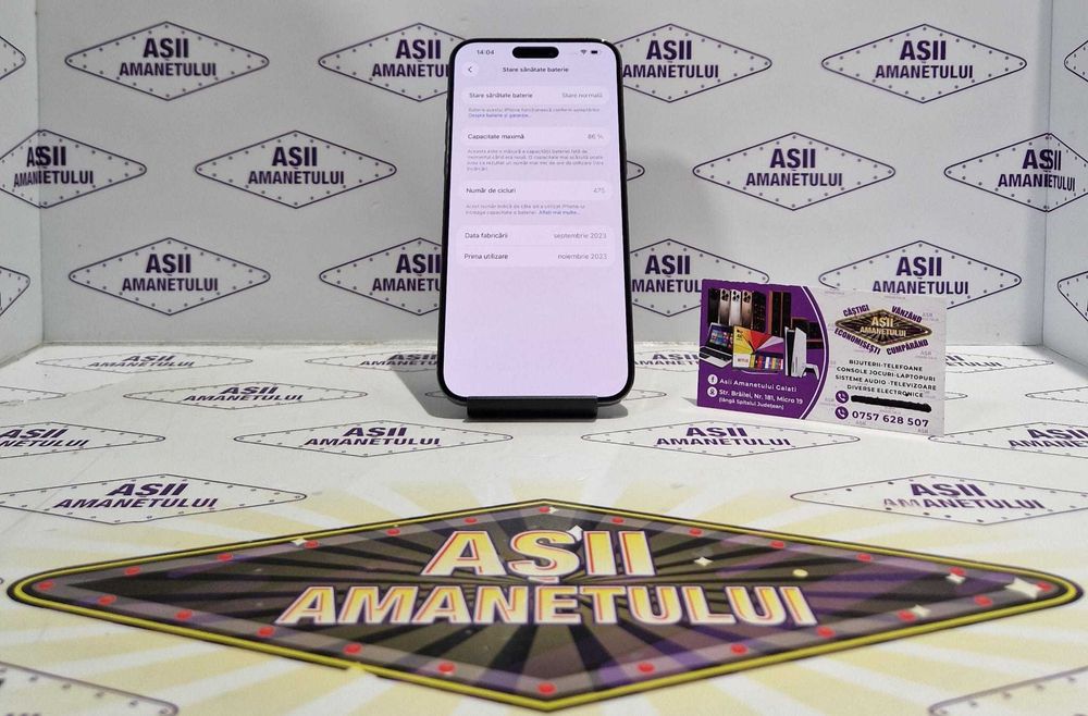 Asii Amanetului - iPhone 15 Pro Max 256gb, 86% baterie