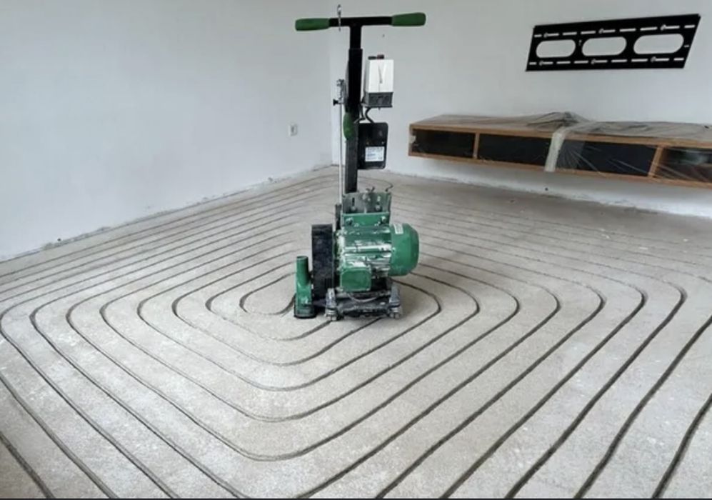 Incălzire în Pardoseală prin Canelare Şapă/Țeavă spartă,Slefuit beton