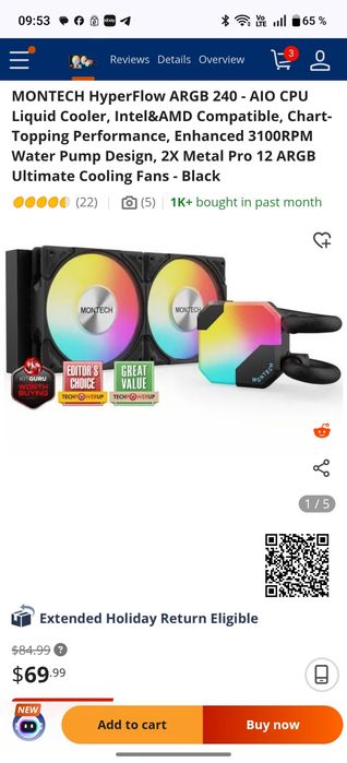 Водяное охлаждение Montech HyperFlow ARGB 240