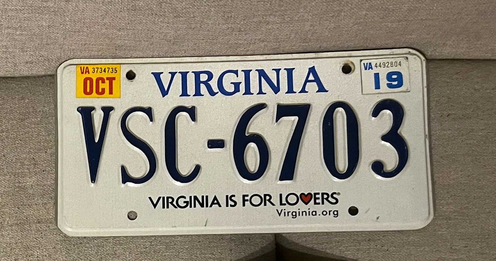Numar inmatriculare original SUA Virginia VSC 6703