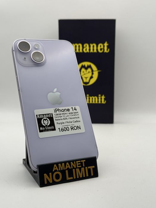 iPhone 14 Mov 128GB Ca Nou !!! Baterie 82%  , AMANET NO LIMIT
