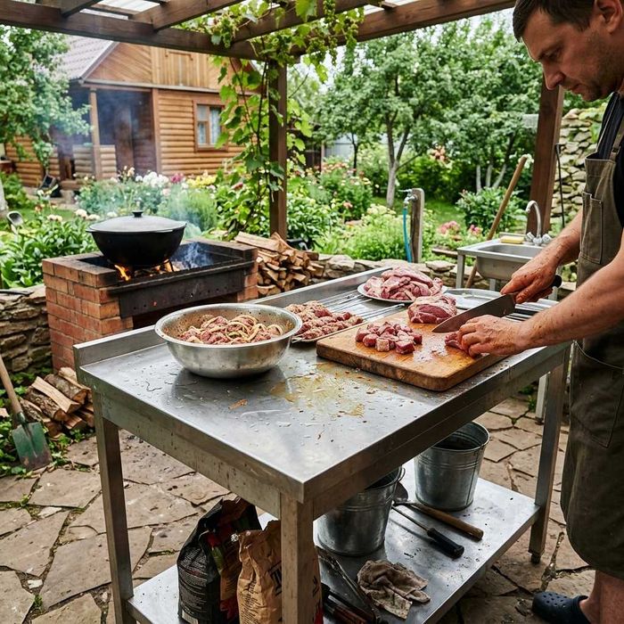 Dacha stoli Nerjaveyka/Стол для летней кухни и дачи Нержавейка