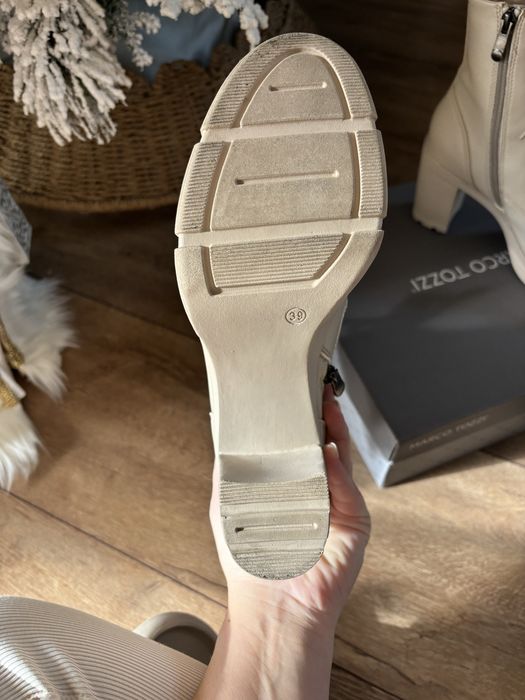 Кожени кубинки Marco Tozzi - Крем, Размер 39