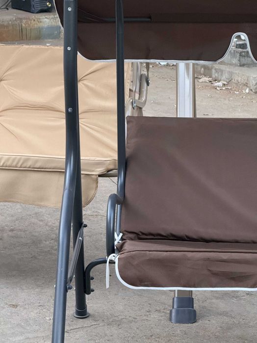 3-местный садовый качели с зонтиком, современный и удобный для террасы