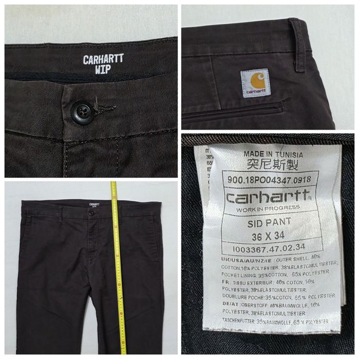 Pantaloni chino Carhartt WIP Sid Slim Tapered- Cypress Rinsed, 36 × 34
