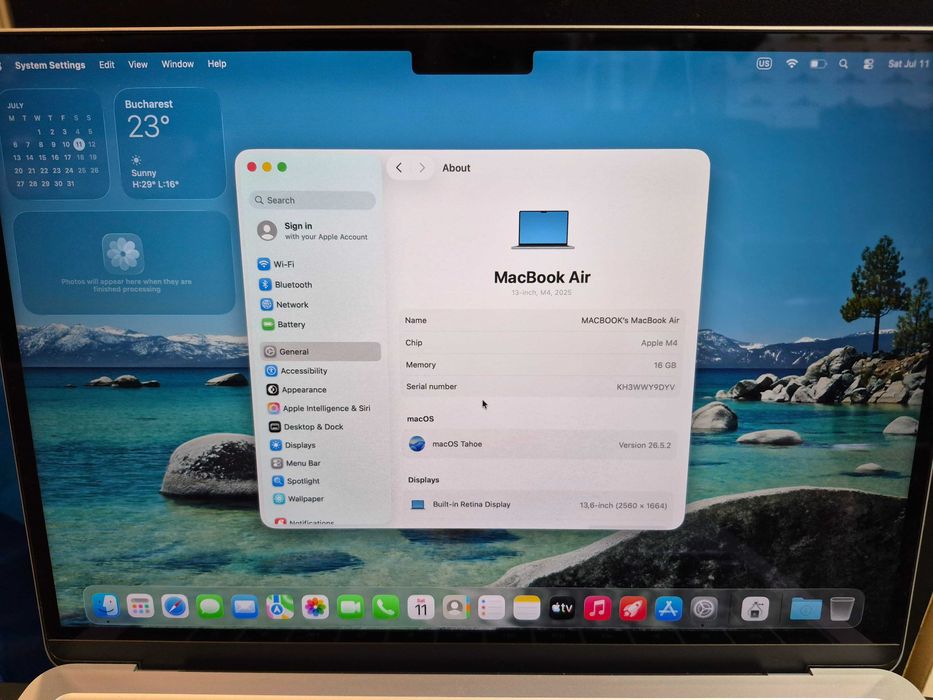 Hope Amanet P10/Laptop Apple Macbook Air M4 2025 256GB 16GB RAM bat 100%
