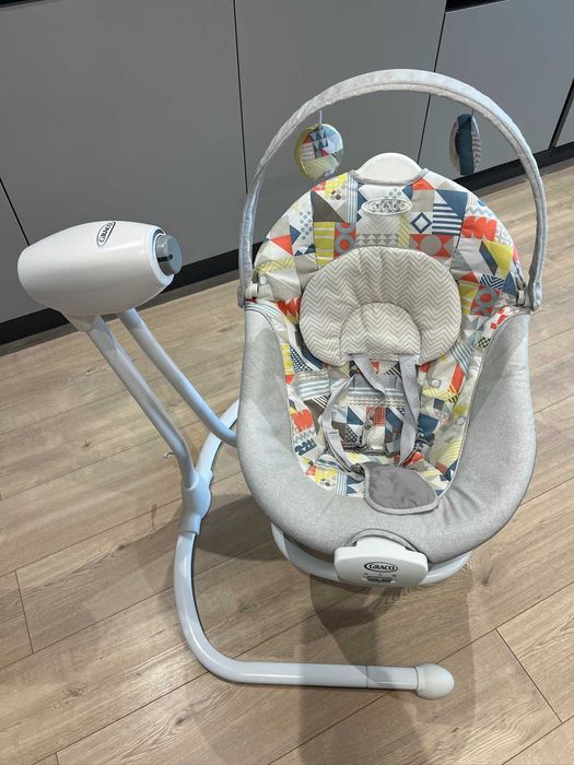 Бебешка люлка Graco - Duet Sway 2 в 1, сива