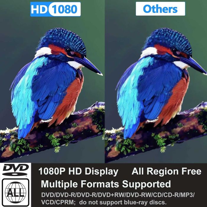 Tojock HDMI AV HD TV DVD плейър Коаксиален изход AV кабел USB вход Без регионално кодиране