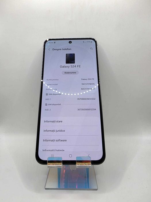 Samsung S24 FE, MEM 128 GB, RAM 8 GB, Amanet Doamna Ghica, Cod: 84989