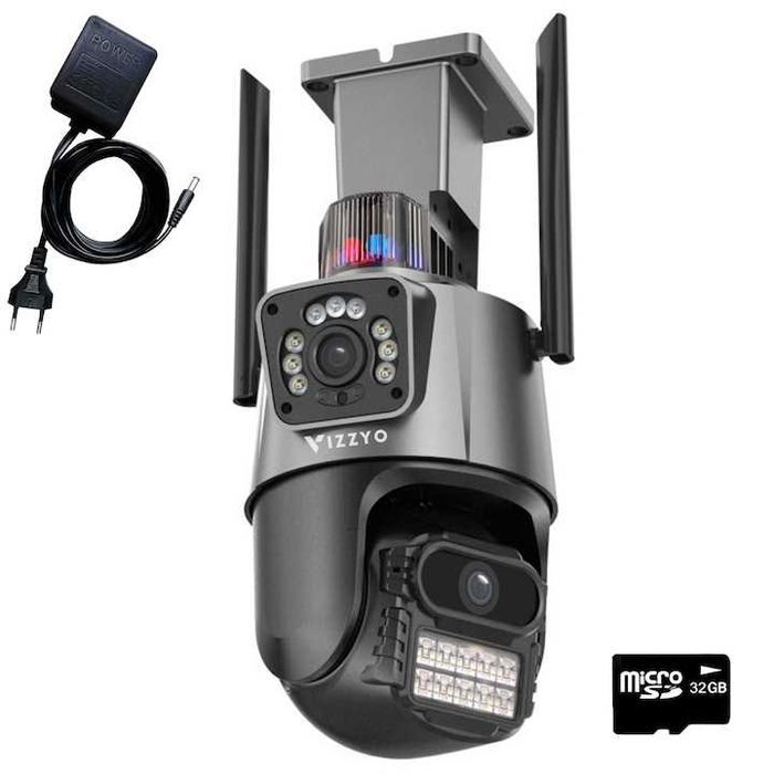 2 броя - Камера с двоен екран 8MP, приложение ICSee