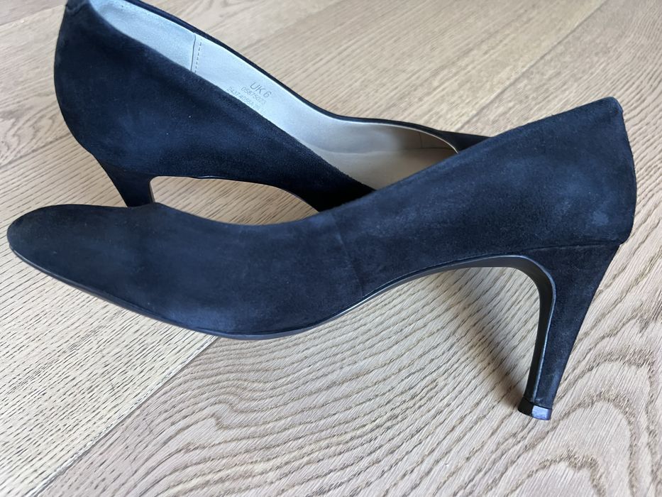 Pantofi stiletto Autograph-Marks & Spencer-piele întoarsă neagră, 40