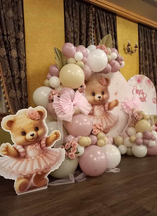 Aranjament baloane/ cristelnita decor, arcada baloane