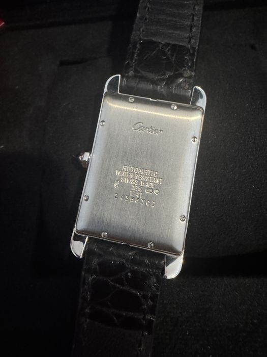 Cartier Tank American Aur alb full box