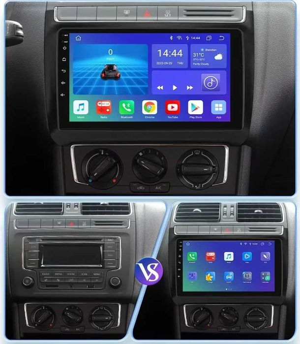 Мултимедия 9″ Android 14 за VW POLO V (09-17г) CARPLAY навигация