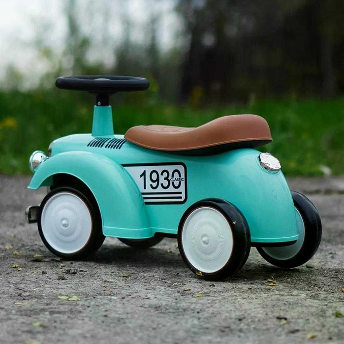 Premergator fara pedale, Kinderauto Retro Baby Car cu roti moi Green