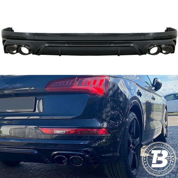Difuzor Bara Spate cu Ornamente compatibil cu Audi Q5 FY SQ5 Design
