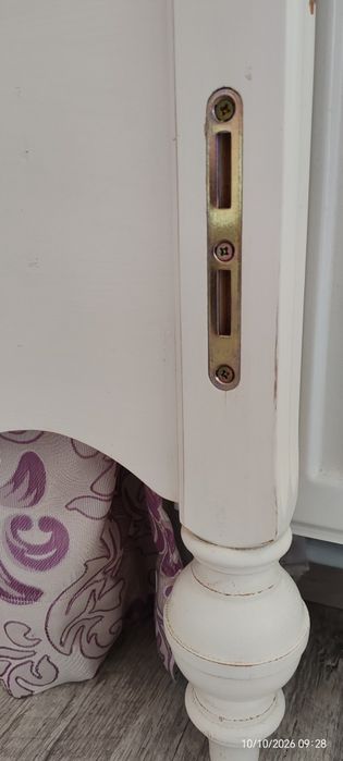Pat alb 90 /200 cu saltea ortopedica