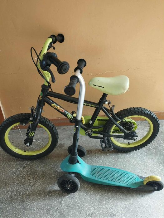 Vând bicicleta Apollo pt copii + trotineta CADOU
