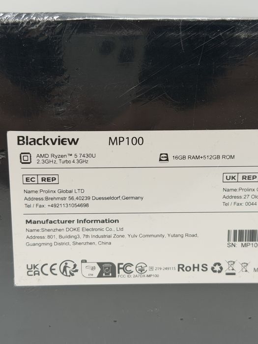 Mini PC Blackview MP100, AMD Ryzen 5 7430U 16/512GB