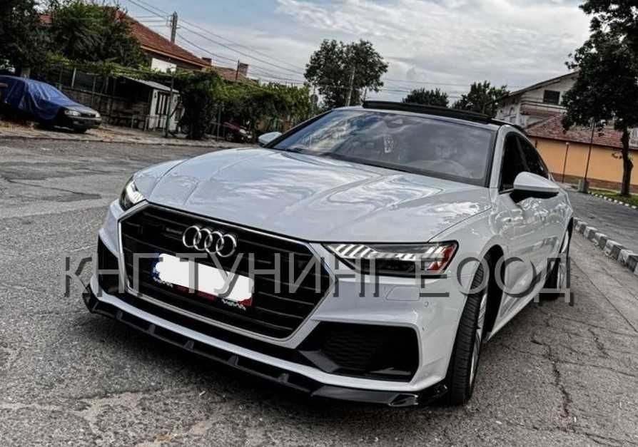 Преден лип спойлер за ауди а7 / audi a7 lip spoiler / добавка за предна броня / нож