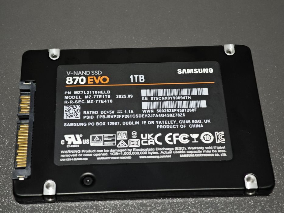 Samsung SSD 870 EVO 1TB ORIGINAL | Health 99% | H2testw + Samsung Magician + CrystalDiskInfo