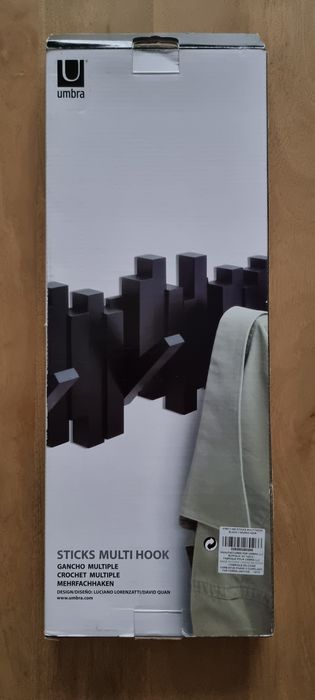 Cuier de perete negru Sticks