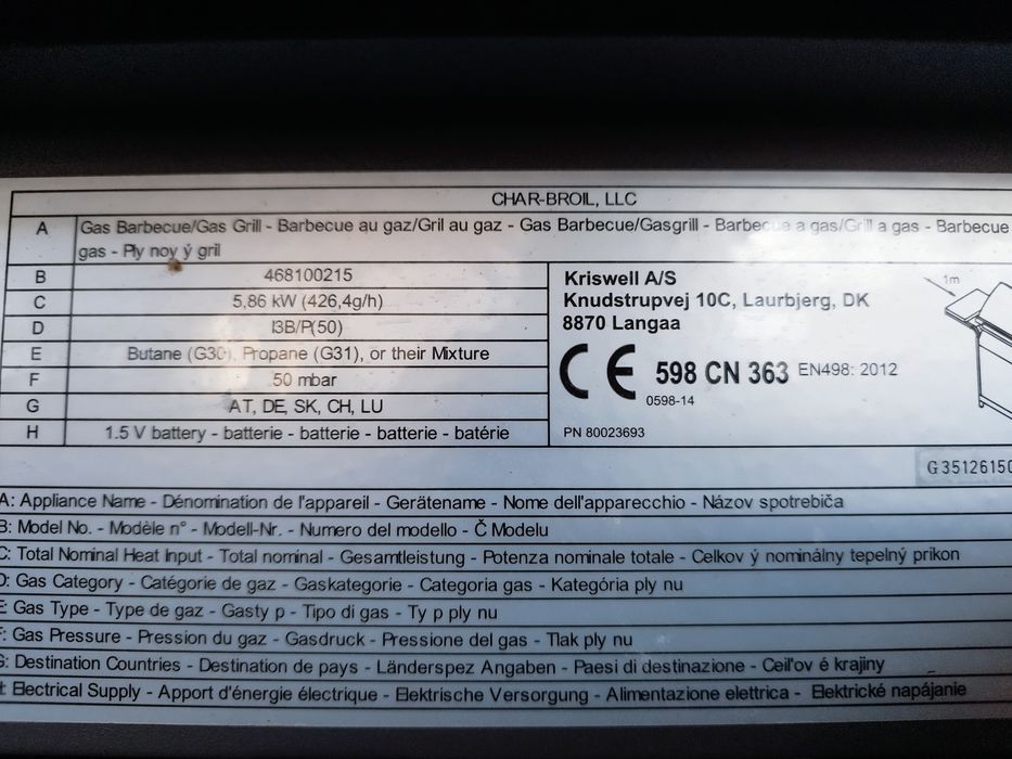 Gratar Char Broil Performance Tru Infrared Inox T22 Germania