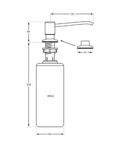 Дефектен Сив класически дозатор за течности (Диспенсър) - 400мл