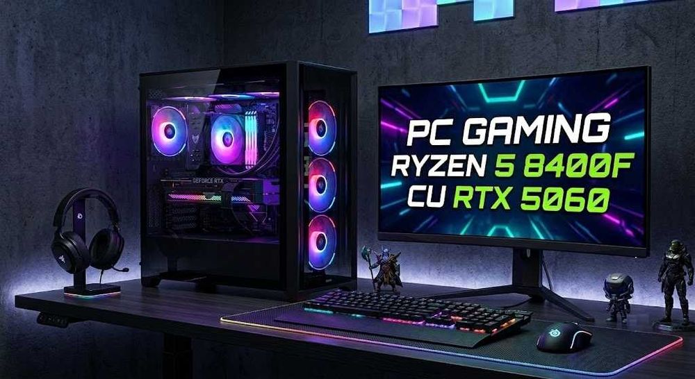 Calculator Gaming cu  Ryzen 5 8400F, rtx 5060 si 16 gb ram ddr5