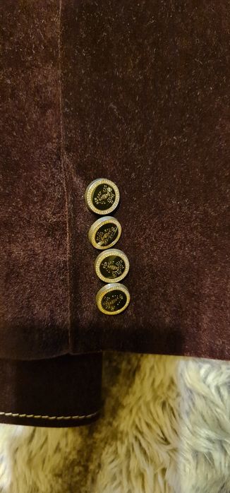 Sacou barbatesc catifelat maro