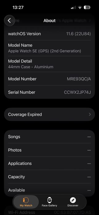 AppleWatch SE 2 94 battery health в добро състояние