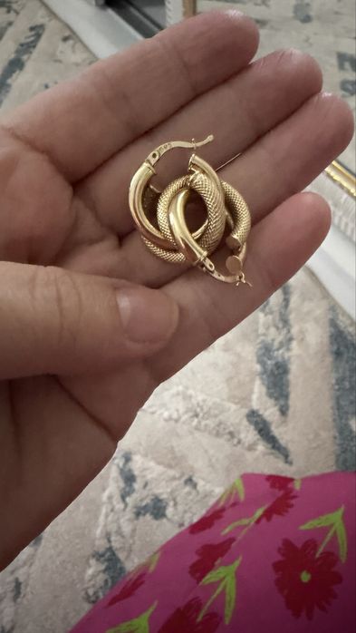 Золотой серьги цепочка