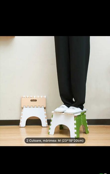 Scaun pliabil portabil- Plastic durabil, design pătrat rezistent