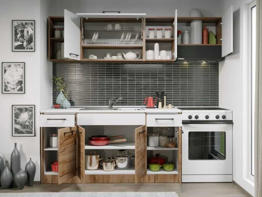 Set Mobila Bucatarie Gastro 220 Alb/Stejar – C20