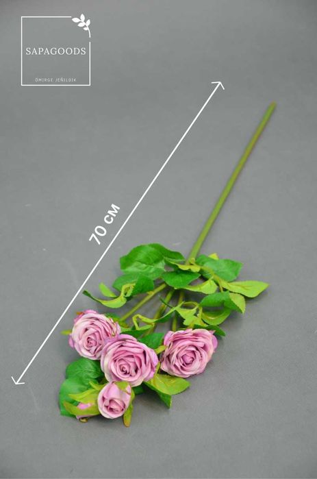 Фиолетовая Куставая Роза 5 голов 70см 1шт