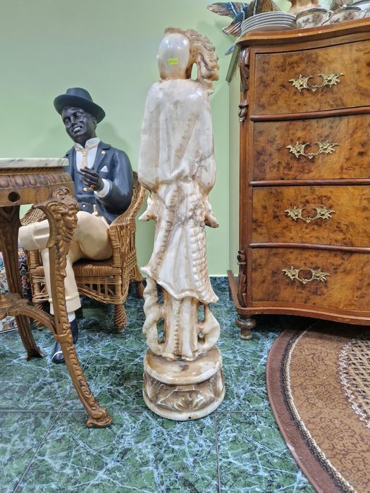 Уникална голяма антикварна китайска каменна фигура статуетка