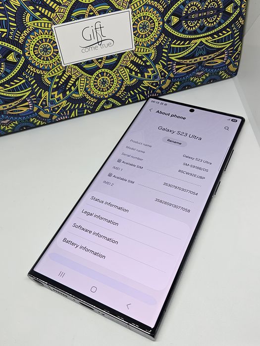 ТОП Samsung Galaxy S23 Ultra  5G  256Gb/8Ram Black + Зарядно