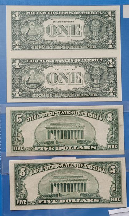 Bancnote Statele Unite dolari America bani vechi  monede