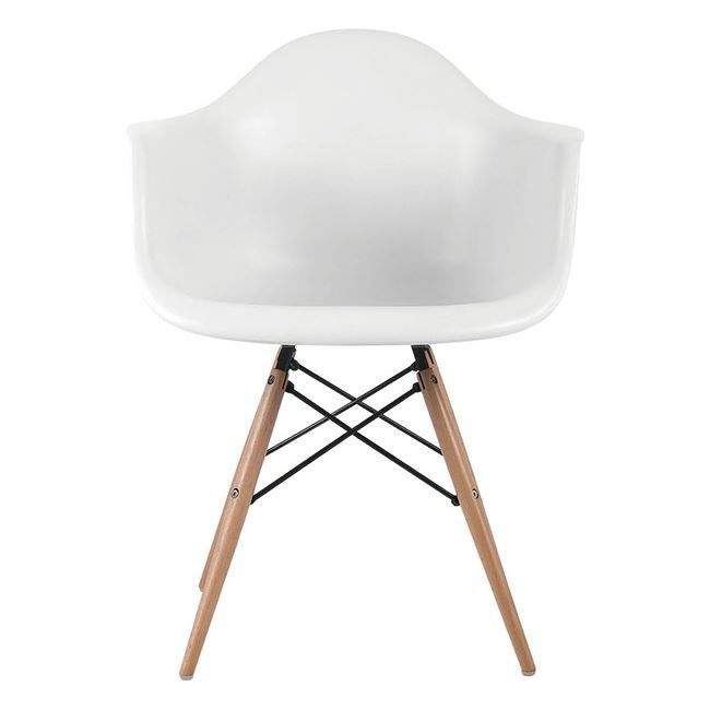 Комплект от 4 трапезни стола полипропилен с крака от бук и разпънки