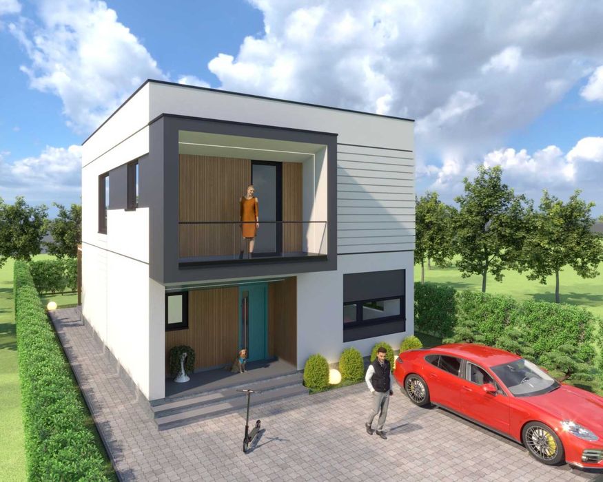 Casa P+1 noua, arhitectura moderna, la 3min de centru, langa padure