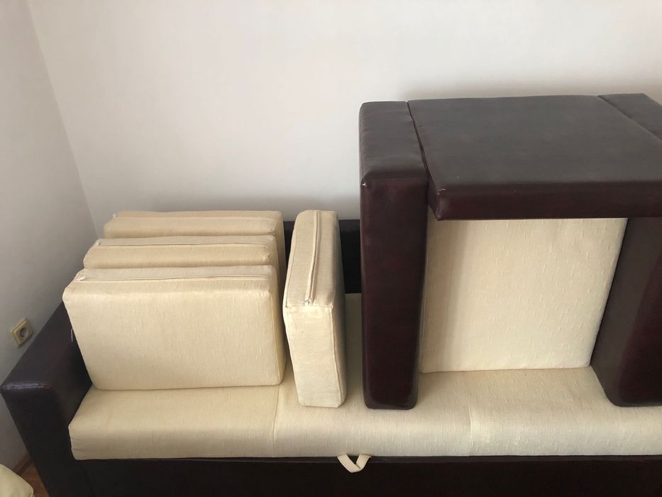 Разтегателен Диван и фотьойл комплект, чисто нови и неизползвани
