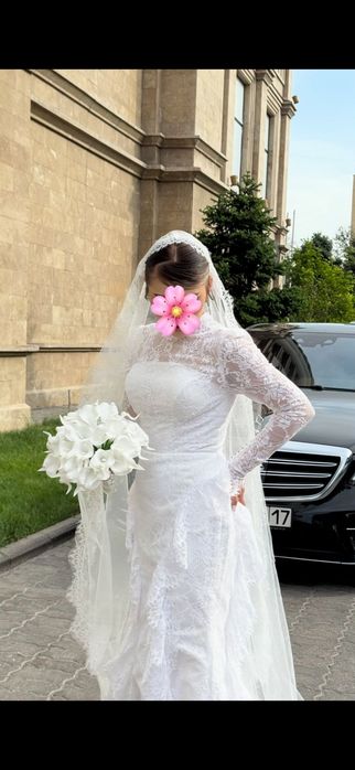 Ұзын женді гипюрлі "Русалка" улгісіндегі калындык кейлегi 
фат