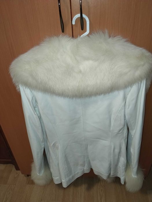Haină piele+blană naturală