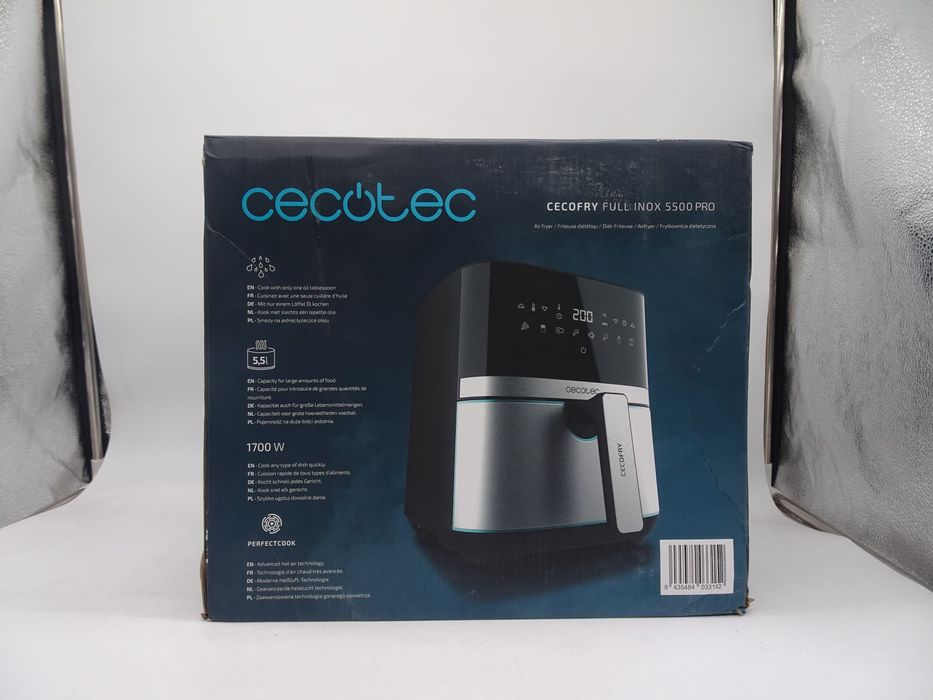 Friteuza cu aer cald, fara ulei Cecotec Full Inox 5500 Pro, 5.5L