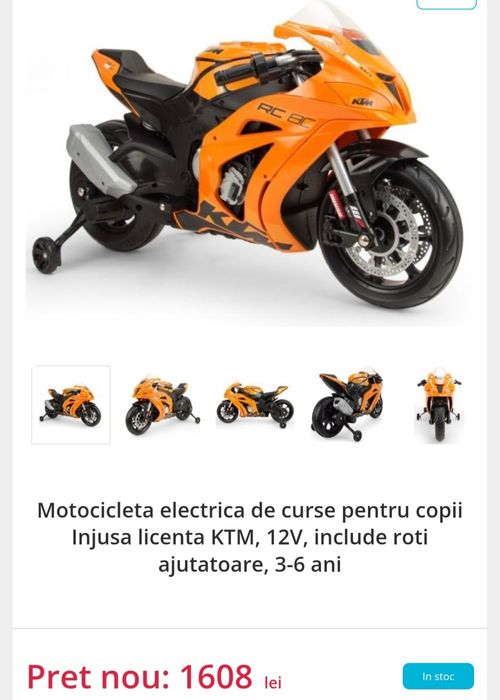 Motocicleta electrica copii ktm injusa