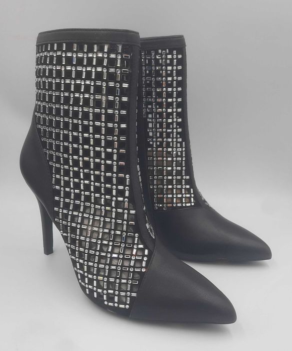 Superbe botine -bijuterie LIU JO originale noi model superb stiletto piele naturala + cristale 37