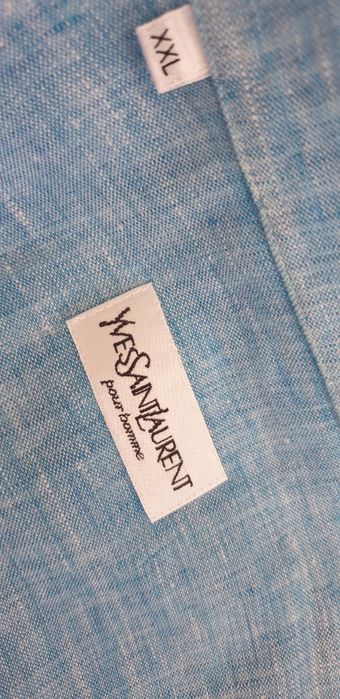 Yves Saint Laurent  Len  Mens Size 2XL ОРИГИНАЛ! Мъжка Ленена Риза.